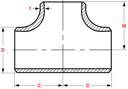 ASME B16.9 Butt Weld Equal Tee